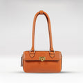 Rodos 02 Orange Leather Tote Bag