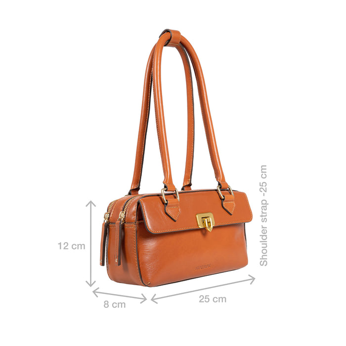 Rodos 02 Orange Leather Tote Bag