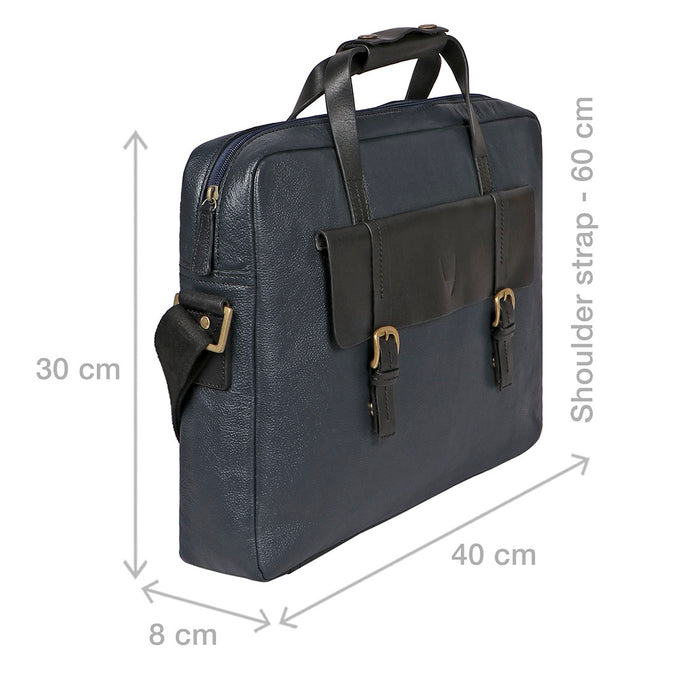 Ronaldo 01 Sb Blue Leather  Briefcase