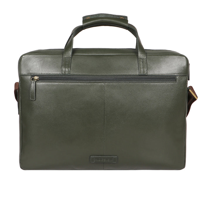 Ronaldo 01 Sb Green Leather  Briefcase