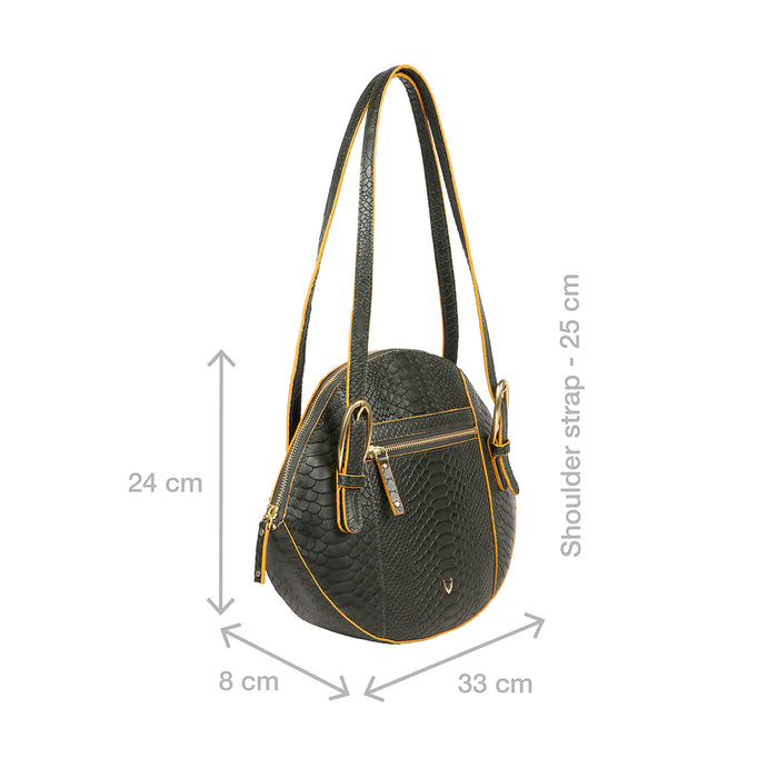 Rosa 01 Green Leather Shoulder Bag