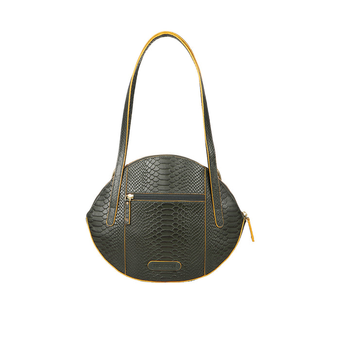 Rosa 01 Green Leather Shoulder Bag
