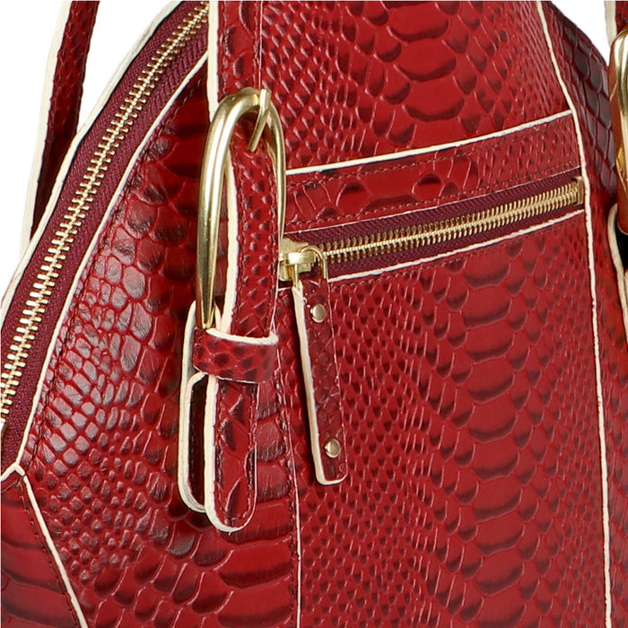Rosa 01 Red Leather Shoulder Bag