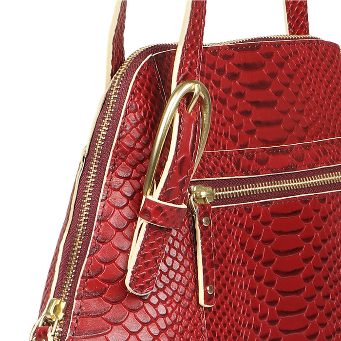 Rosa 02 Red Leather Shoulder Bag