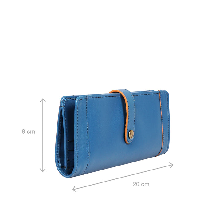 Rosa W1 Blue Leather Bi-Fold Wallet