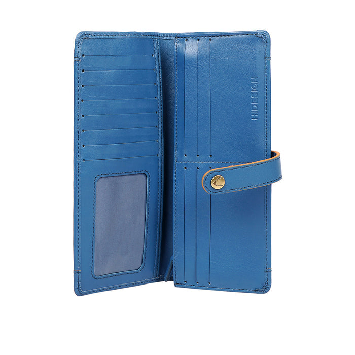 Rosa W1 Blue Leather Bi-Fold Wallet
