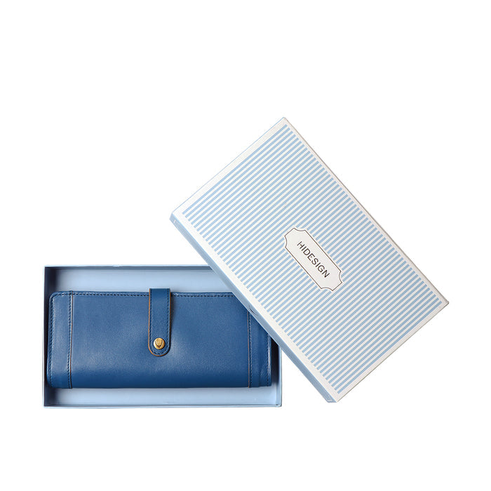 Rosa W1 Blue Leather Bi-Fold Wallet