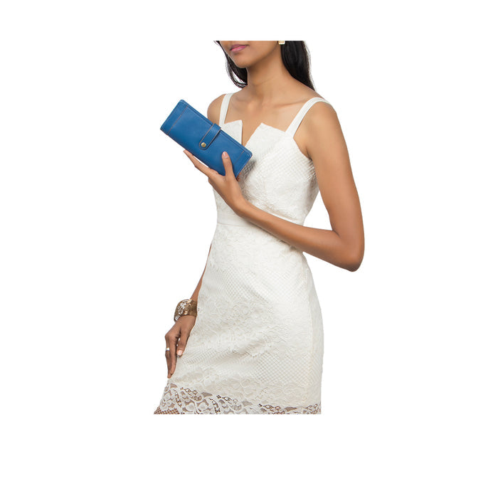 Rosa W1 Blue Leather Bi-Fold Wallet