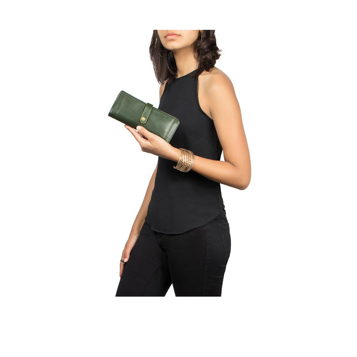 Rosa W1 Green Leather Bi-Fold Wallet
