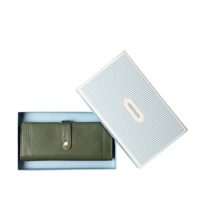 Rosa W1 Green Leather Bi-Fold Wallet