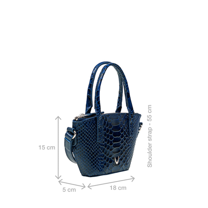 Rosario 01 Blue Leather Crossbody