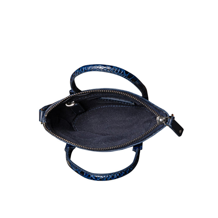 Rosario 01 Blue Leather Crossbody