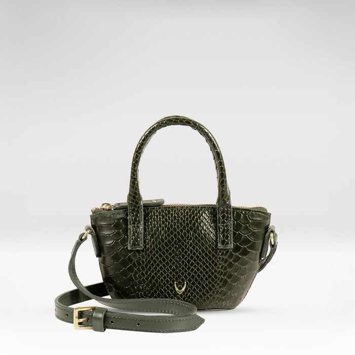 Rosario 01 Green Leather Crossbody