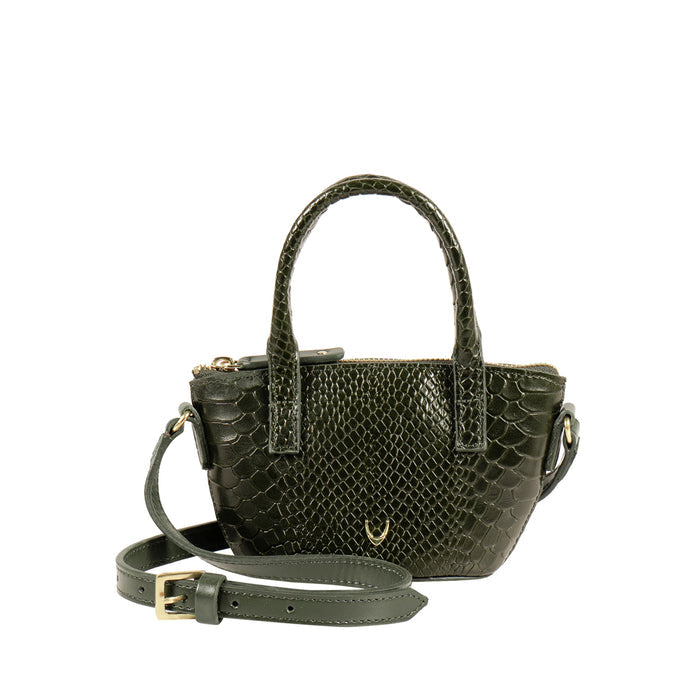 Rosario 01 Green Leather Crossbody