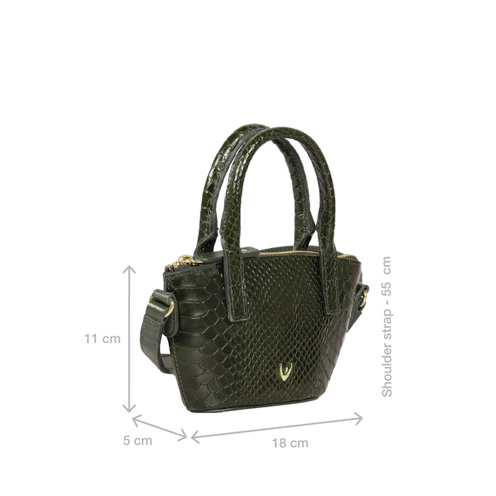 Rosario 01 Green Leather Crossbody