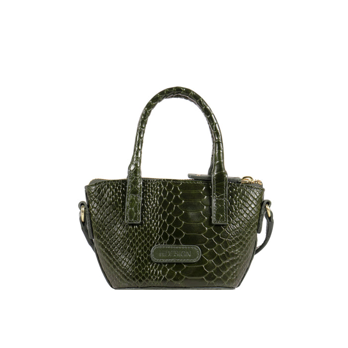 Rosario 01 Green Leather Crossbody