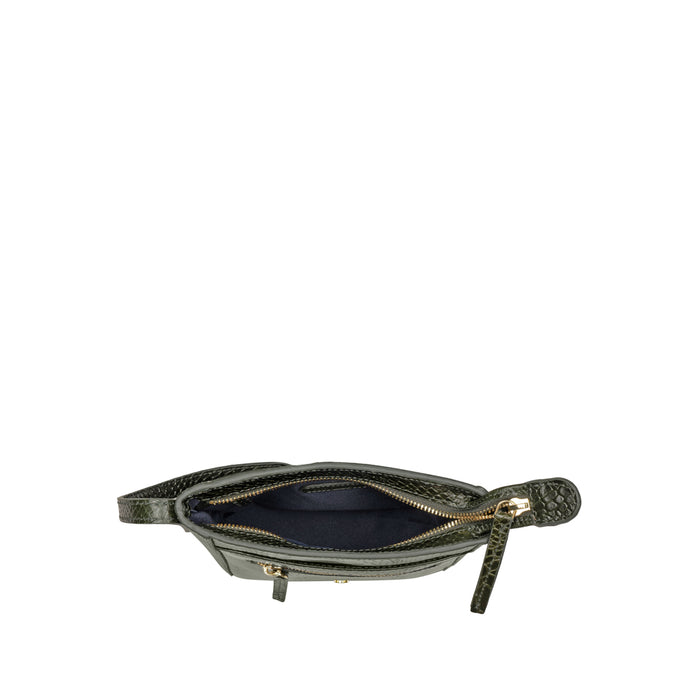 Rosario 01 Green Leather Crossbody