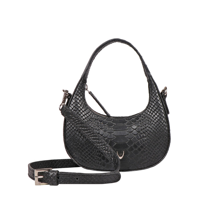 Rosario 02 Black Leather Crossbody