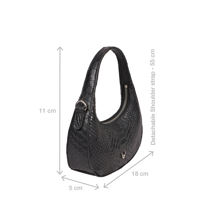 Rosario 02 Black Leather Crossbody