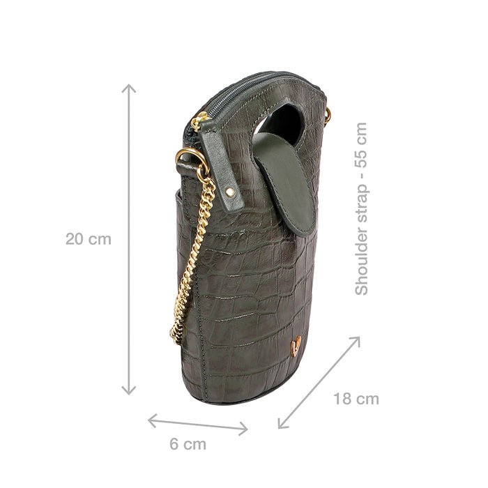 Rosario 03 Green Leather Sling Bag