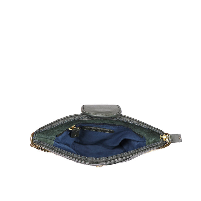 Rosario 03 Green Leather Sling Bag