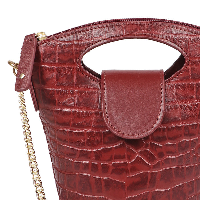 Rosario 03 Red Leather Sling Bag