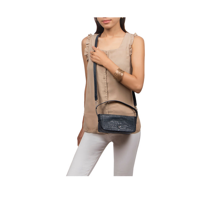 Rosario 06 Blue Leather Crossbody