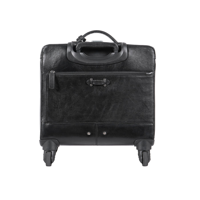 Rover 01 Black Leather Trolley Bag