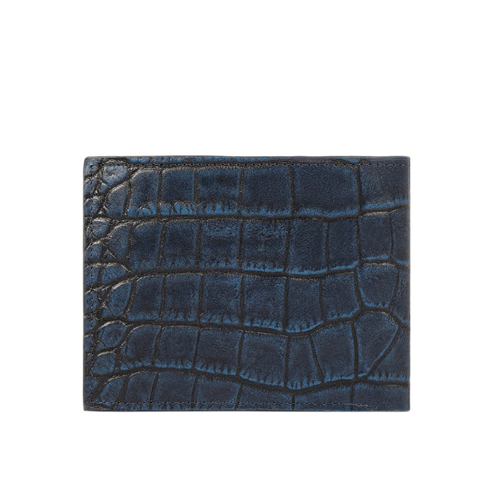 Rover W3 Blue Leather Bi-Fold Wallet