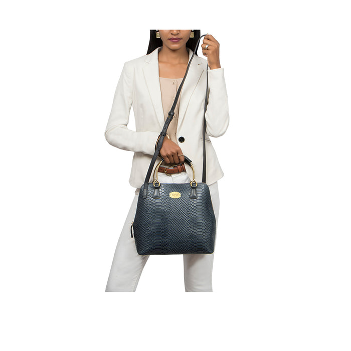 Royale 02 Blue Leather Satchel