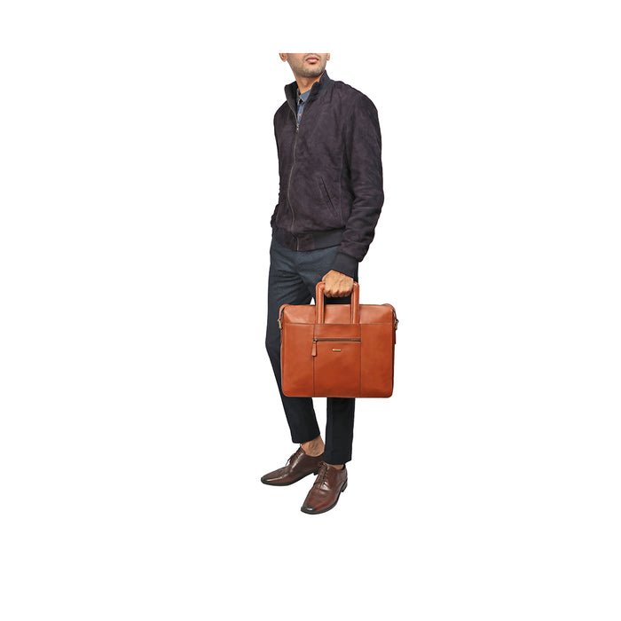 Russell 03 Tan Leather  Briefcase