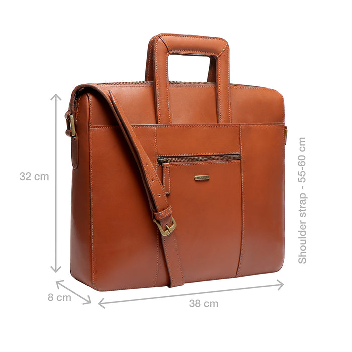Russell 03 Tan Leather  Briefcase