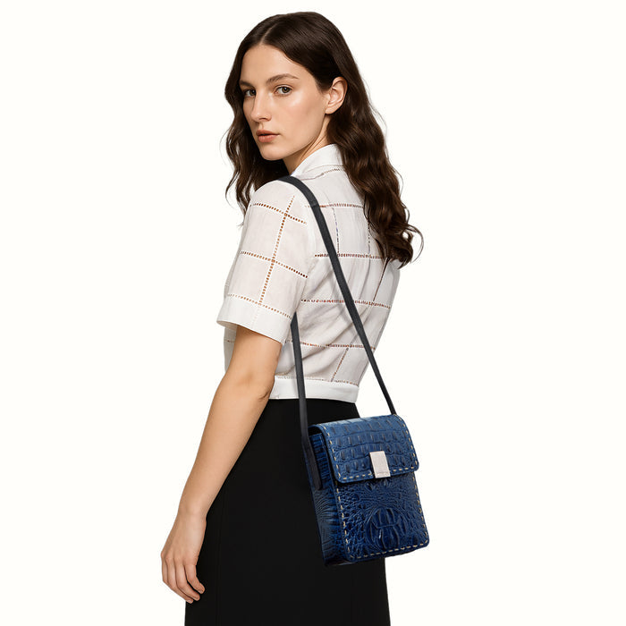 Sabrina 02 Blue Leather Crossbody