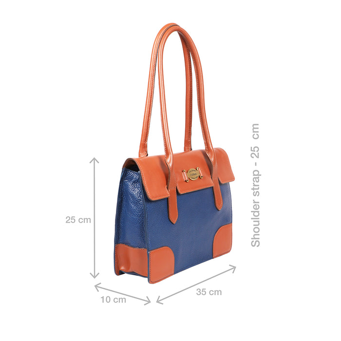 Sacremento Blue Leather Shoulder Bag