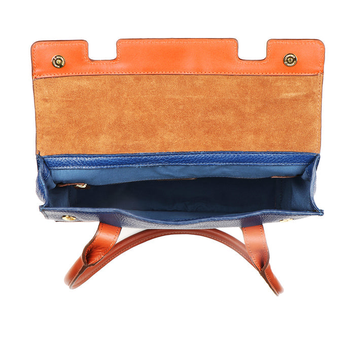 Sacremento Blue Leather Shoulder Bag