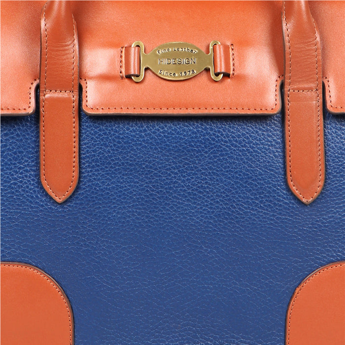 Sacremento Blue Leather Shoulder Bag