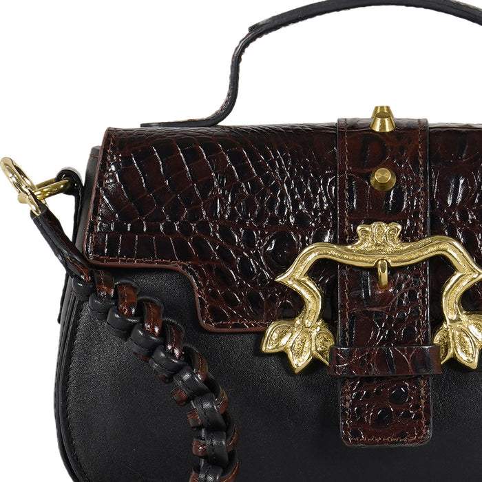 Sakura - 01 Black Leather Shoulder Bag