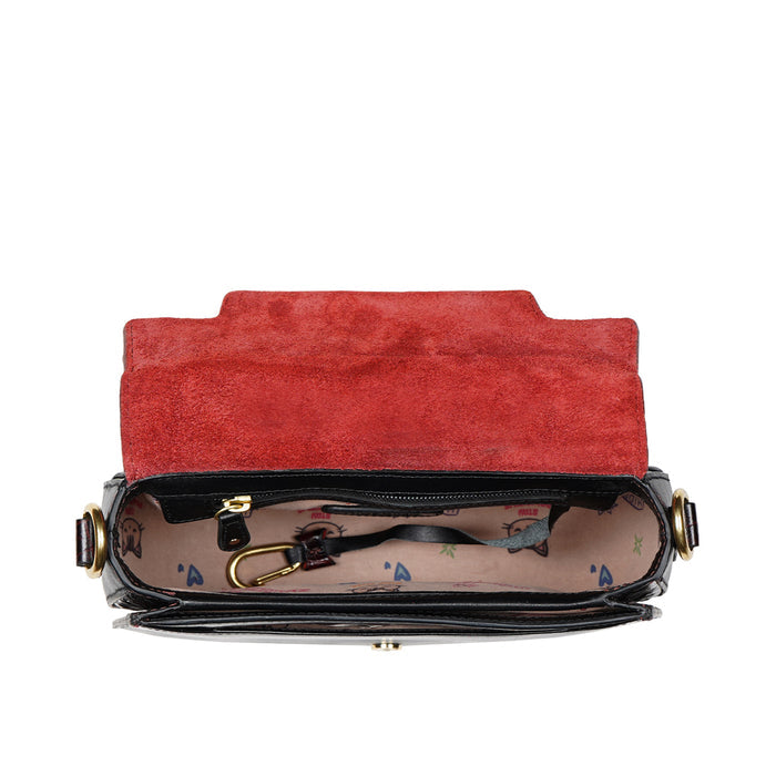 Sakura - 01 Black Leather Shoulder Bag