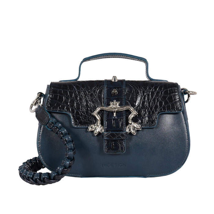 Sakura - 01 Blue Leather Shoulder Bag