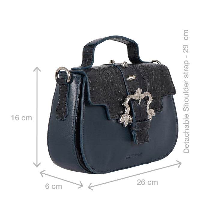Sakura - 01 Blue Leather Shoulder Bag