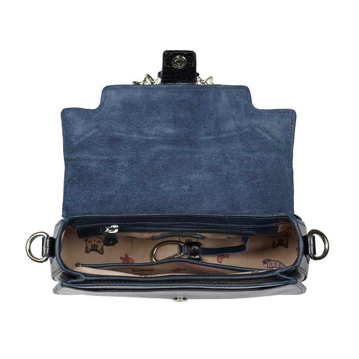 Sakura - 01 Blue Leather Shoulder Bag