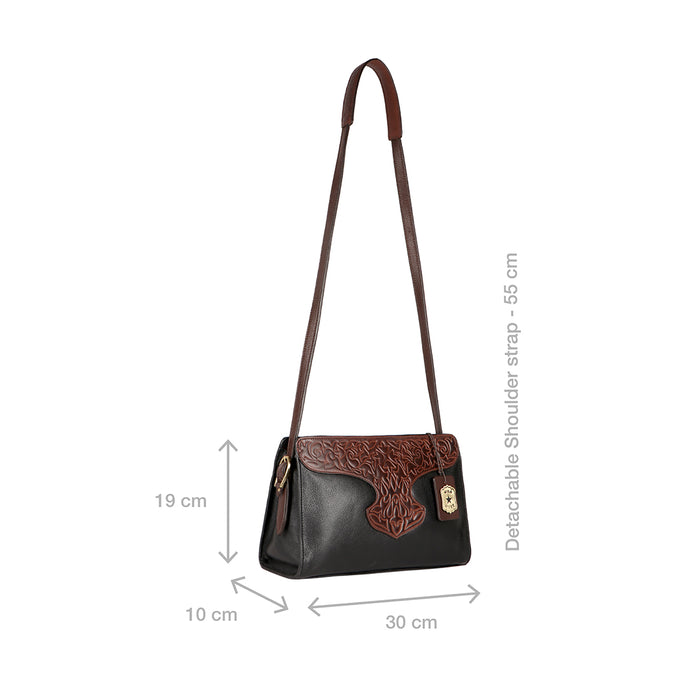 Sally Scull 02 Black Leather Sling Bag