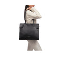 Salta 01 Black Leather Tote Bag