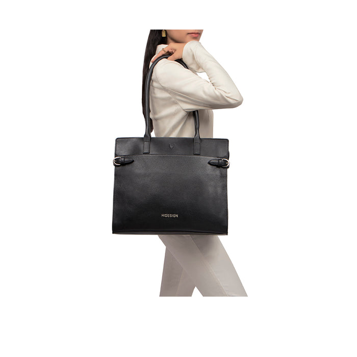 Salta 01 Black Leather Tote Bag