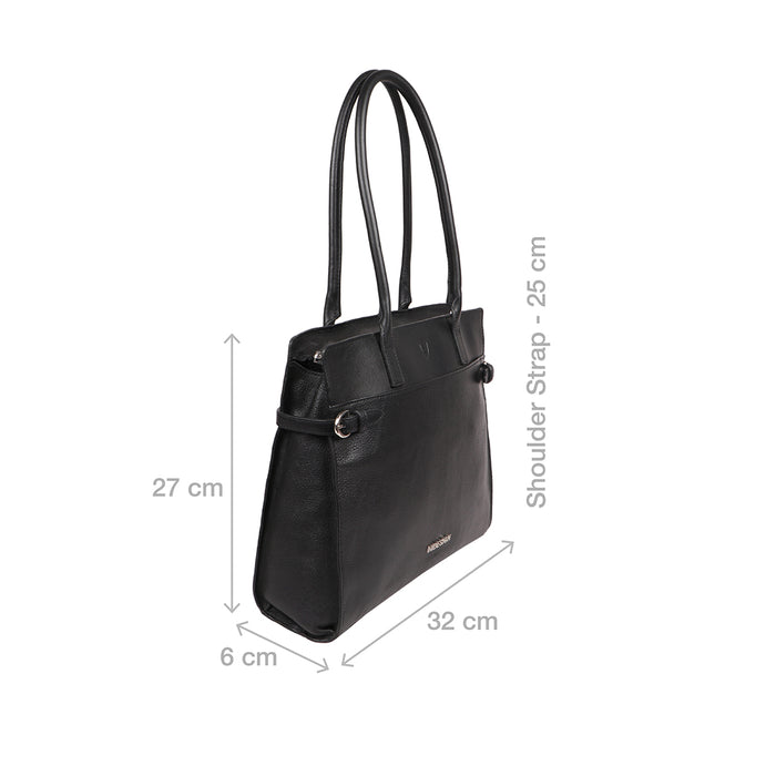 Salta 01 Black Leather Tote Bag