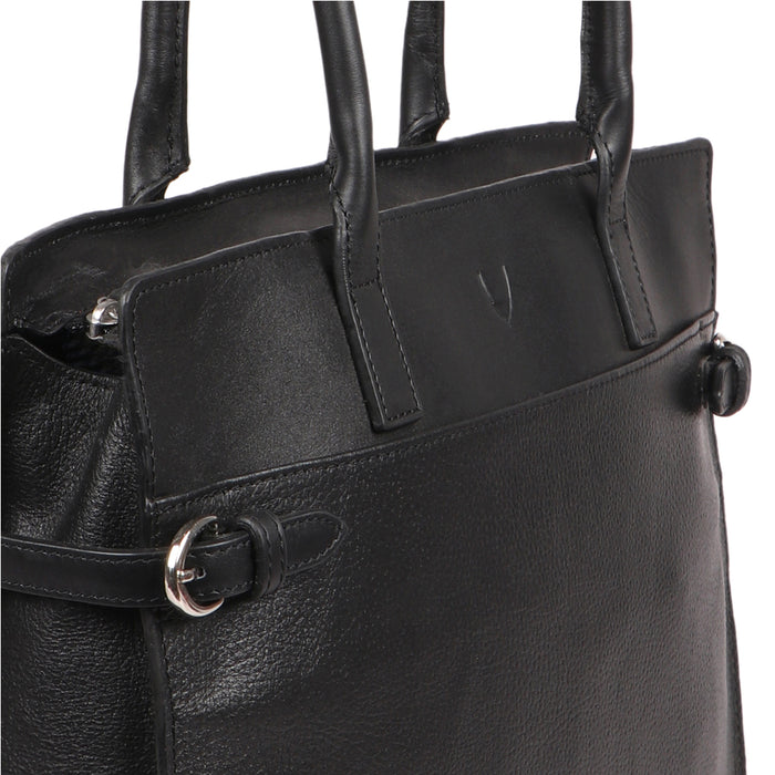 Salta 01 Black Leather Tote Bag