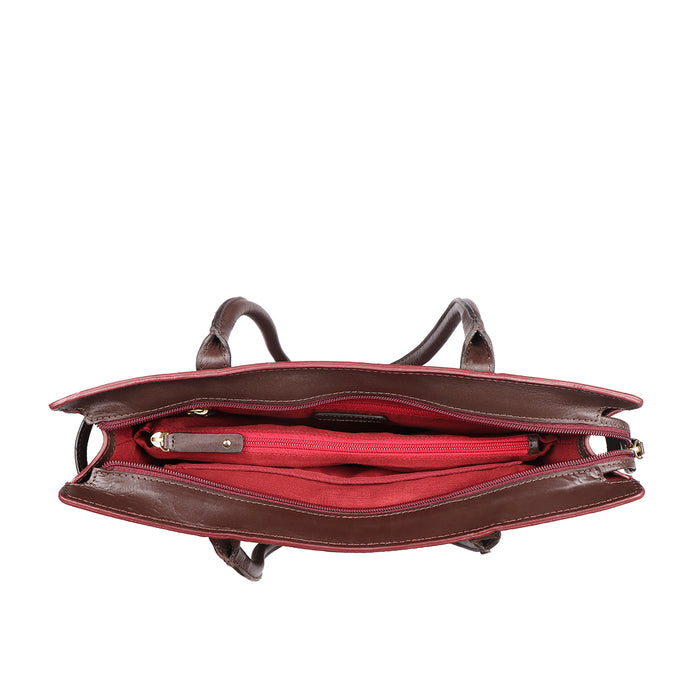 Salta 01 Red Leather Tote Bag