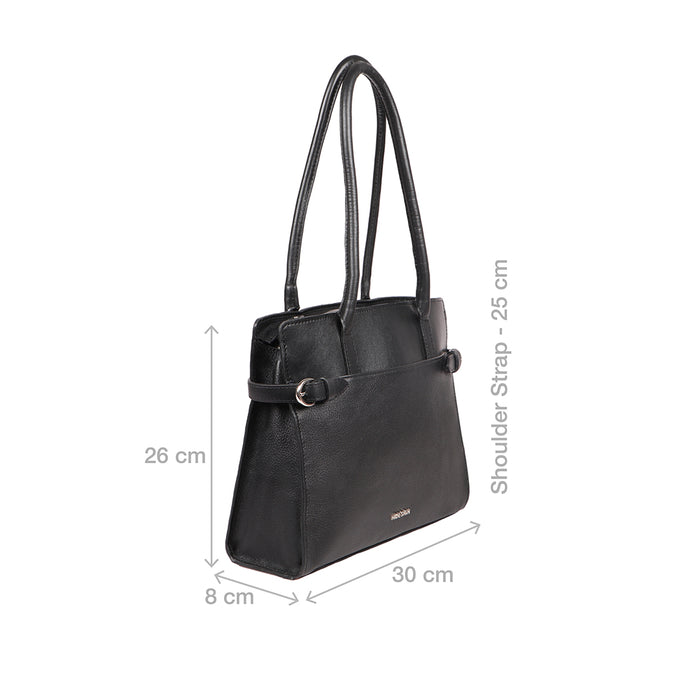Salta 02 Black Leather Tote Bag