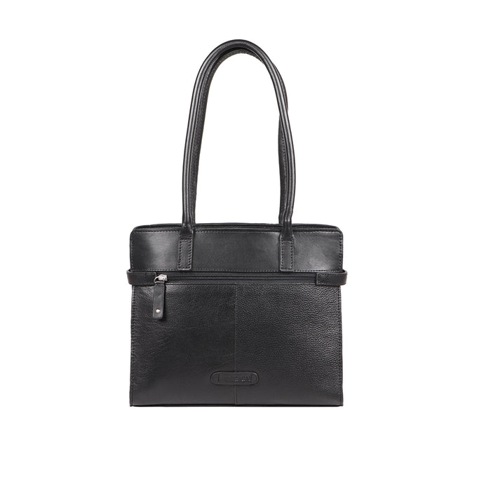 Salta 02 Black Leather Tote Bag