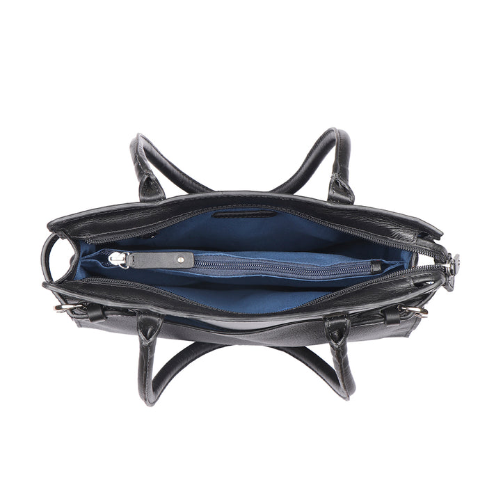 Salta 02 Black Leather Tote Bag